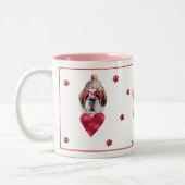 Heart Paws Saint Bernard Valentijnsdag Gift Dog Tweekleurige Koffiemok (Links)