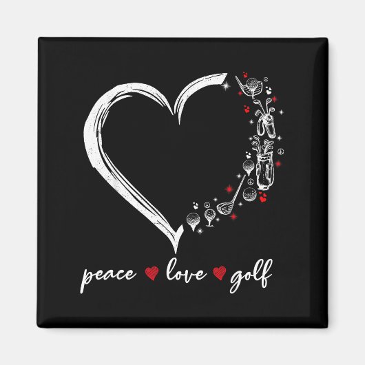 Heart Peace Love Golf Player Srt Lovers Outfit Wom Magneet (Voorkant)