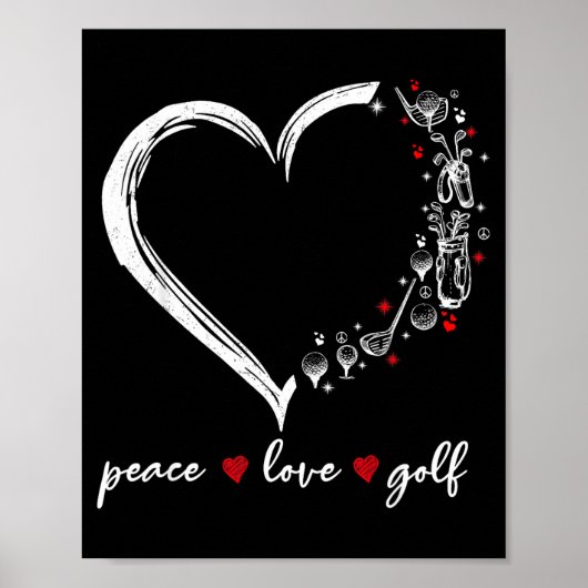 Heart Peace Love Golf Player Srt Lovers Outfit Wom Poster (Voorkant)