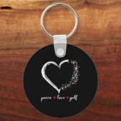 Heart Peace Love Golf Player Srt Lovers Outfit Wom Sleutelhanger (Voorkant)