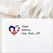 Heart Peace USA Vlag Verkiezingen Etiket (Insitu)