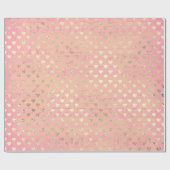 Heart Peach Pastel Goud Roze Rose Roos Muzieknoten Cadeaupapier (Vlak)