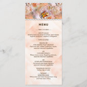 Heart Pearls Oranje Rozen Butterflies Wedding Menu (Voorkant)