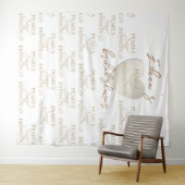 Heart Pearls & Prosecco Vrijgezellenfeest Achtergr Wandkleed (In Situ (horizontaal))