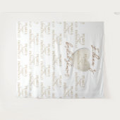 Heart Pearls & Prosecco Vrijgezellenfeest Achtergr Wandkleed (Voorkant (horizontaal))