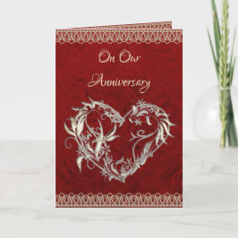 Heart, Pearls & Roses Anniversary Card Kaart