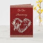 Heart, Pearls & Roses Anniversary Card Kaart (Gele Bloem)