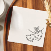 Heart Pendant grillige bruiloft verlovingsfeest Servet