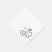 Heart Pendant grillige bruiloft verlovingsfeest Servet (Hoek)