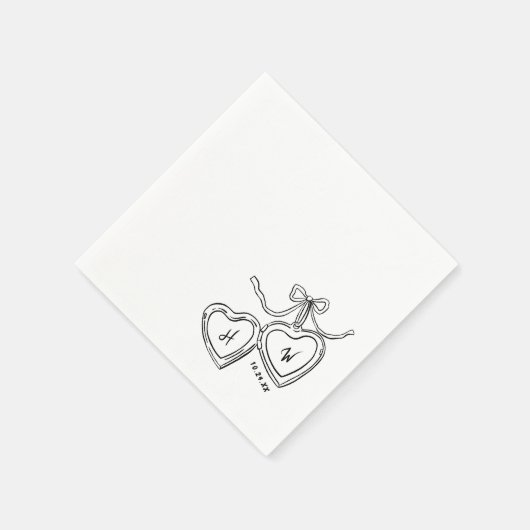 Heart Pendant grillige bruiloft verlovingsfeest Servet (Hoek)