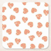 Heart Pepperoni Pizza Pattern Kartonnen Onderzetters (Voorkant)