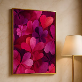 Heart Petal Abstract.Romantic Floral Valentine art Poster