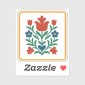 Heart & Petal Bloemrijke Folk Art Feest Sticker (Vel)