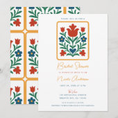 Heart & Petal Floral Folk Art Vrijgezellenfeest Kaart (Voorkant / Achterkant)