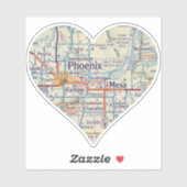 Heart Phoenix AZ  kaart Sticker (Vel)