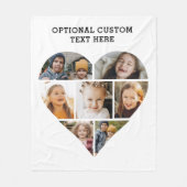 Heart Photo Collage 7 Afbeelding gepersonaliseerd Fleece Deken (Voorkant)