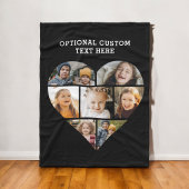 Heart Photo Collage 7 Afbeelding Gepersonaliseerd  Fleece Deken