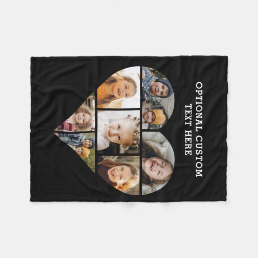 Heart Photo Collage 7 Afbeelding Gepersonaliseerd  Fleece Deken (Voorkant (Horizontaal))
