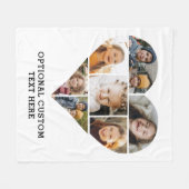 Heart Photo Collage 7 Afbeelding gepersonaliseerd Fleece Deken (Voorkant (Horizontaal))