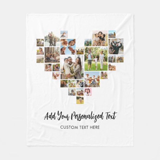 Heart Photo Collage Fleece Deken (Voorkant)