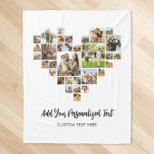 Heart Photo Collage Fleece Deken