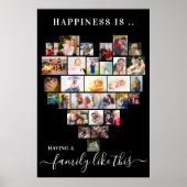 Heart Photo Collage Happiness is een familie als d Poster (Voorkant)