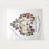 Heart Photo Collage Persoonlijk Happy Birthday Wandkleed (Voorkant (horizontaal))