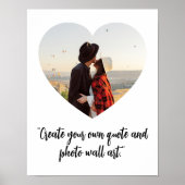 Heart Photo Custom Quote Poster (Voorkant)