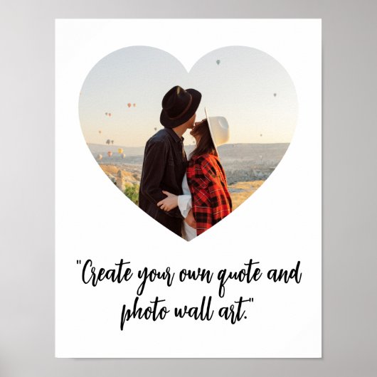 Heart Photo Custom Quote Poster (Voorkant)