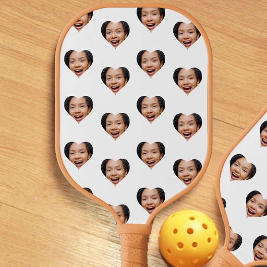 Heart Photo Funny Gag Gift Valentine's Day White Pickleball Paddle