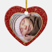 Heart Photo-kerstversiering Keramisch Ornament (Voorkant)