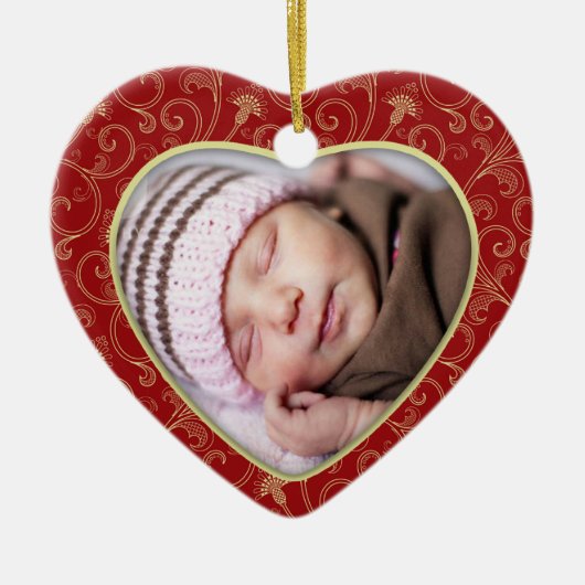 Heart Photo-kerstversiering Keramisch Ornament (Voorkant)