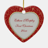 Heart Photo-kerstversiering Keramisch Ornament (Achterkant)