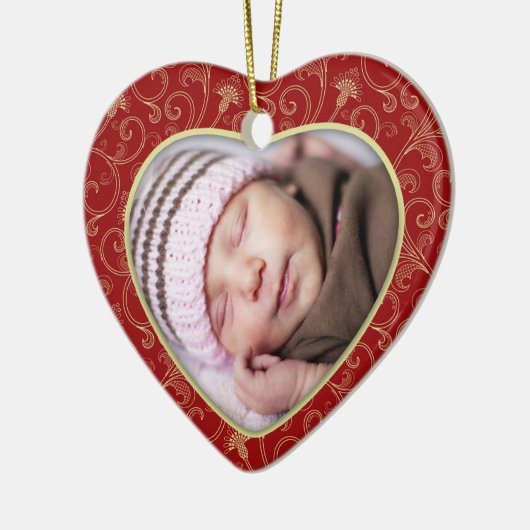 Heart Photo-kerstversiering Keramisch Ornament (Links)