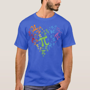 Heart Pi Day Funny Graphic Wiskunde Teacher voor v T-shirt