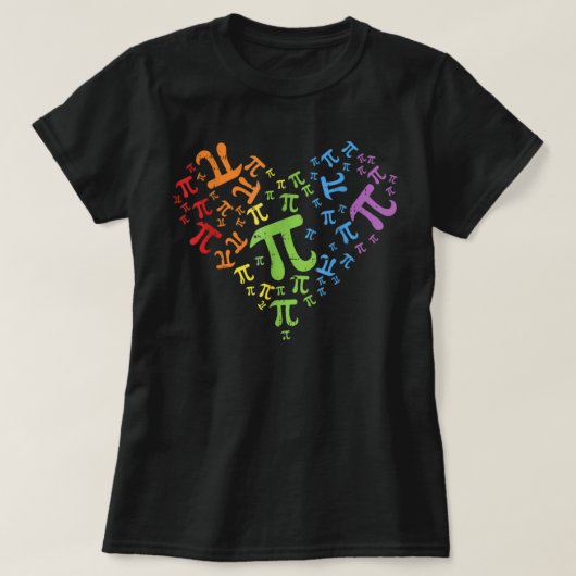 Heart Pi Day Funny Graphic Wiskunde Teacher voor v T-shirt (Design voorkant)