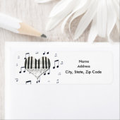 Heart Piano Keyboard en Muzieknoten Label (Insitu)