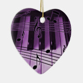 Heart Piano Keyboard Kerstmis Ornament (Rechts)