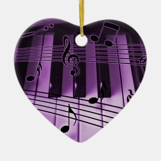 Heart Piano Keyboard Kerstmis Ornament (Voorkant)