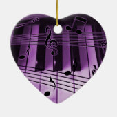 Heart Piano Keyboard Kerstmis Ornament (Achterkant)