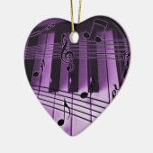 Heart Piano Keyboard Kerstmis Ornament (Links)