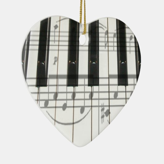 Heart Piano Keyboard Ornament (Rechts)