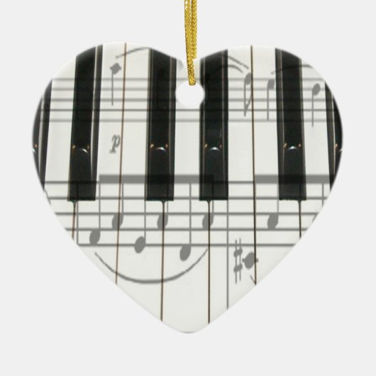 Heart Piano Keyboard Ornament (Voorkant)