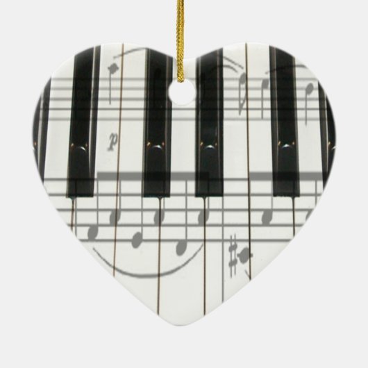 Heart Piano Keyboard Ornament (Achterkant)