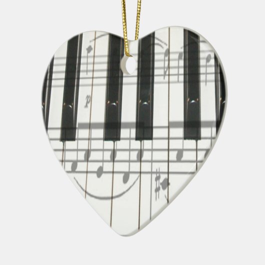 Heart Piano Keyboard Ornament (Links)