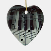 Heart Piano Keyboard Ornament (Rechts)