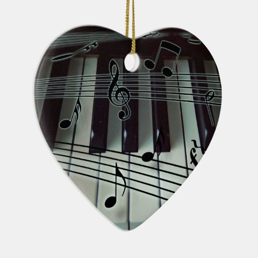 Heart Piano Keyboard Ornament (Rechts)