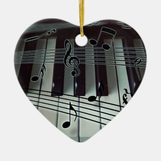 Heart Piano Keyboard Ornament (Voorkant)