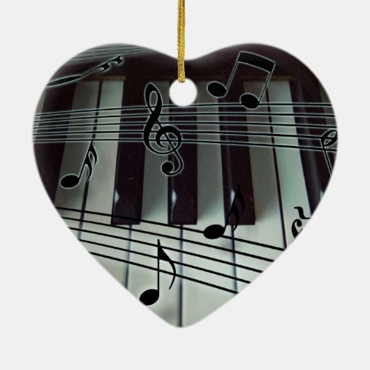 Heart Piano Keyboard Ornament (Achterkant)