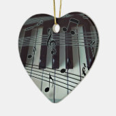 Heart Piano Keyboard Ornament (Links)